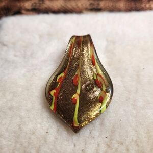 Murano Gold and Red Pendant Necklace